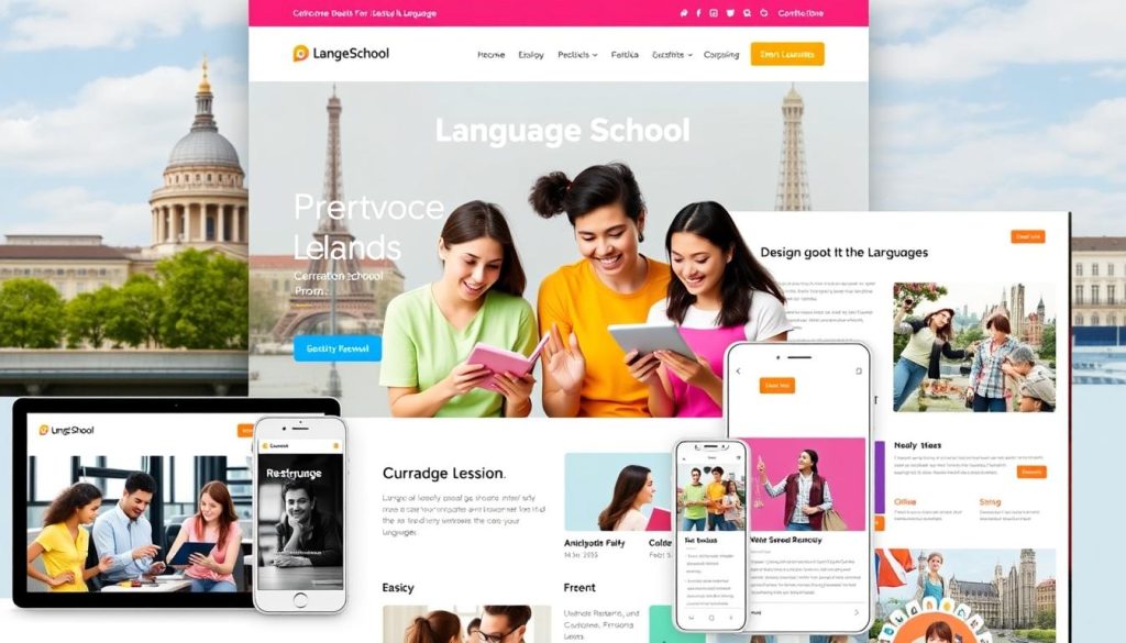 design responsivo para websites de escolas de idiomas