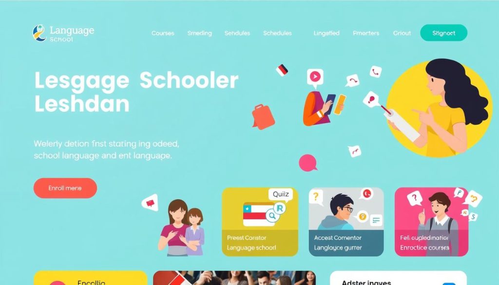 websites para escolas de idiomas